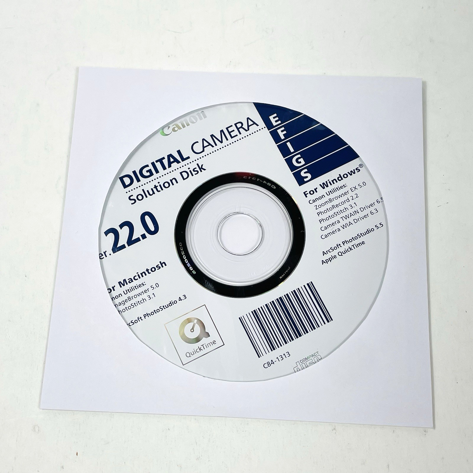 Canon Digital Camera Solution Disk Ver. 22.0 for Windows and Macintosh EFIGS
