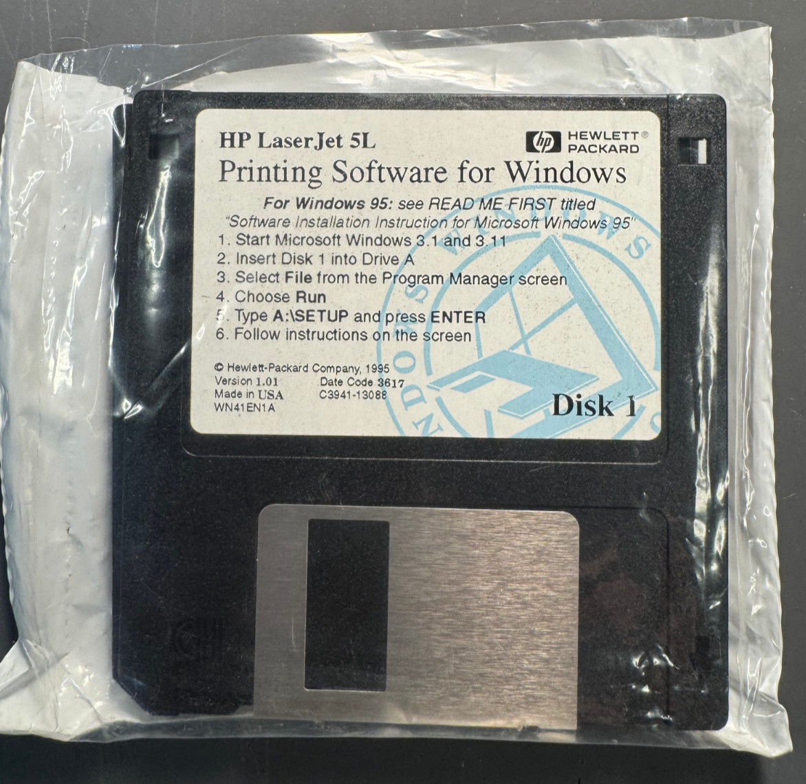 (VG) HP LaserJet 5L Drivers 3.5″ Floppy Disk Set Windows DOS WordPerfect Lotus