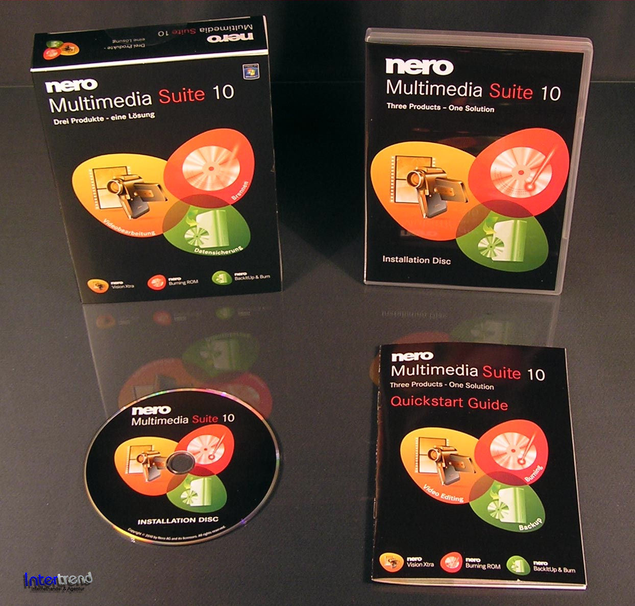 Nero 10 Multimedia Suite Full Version Box + CD 3-in1 BackItUp Burning Software + Original Packaging