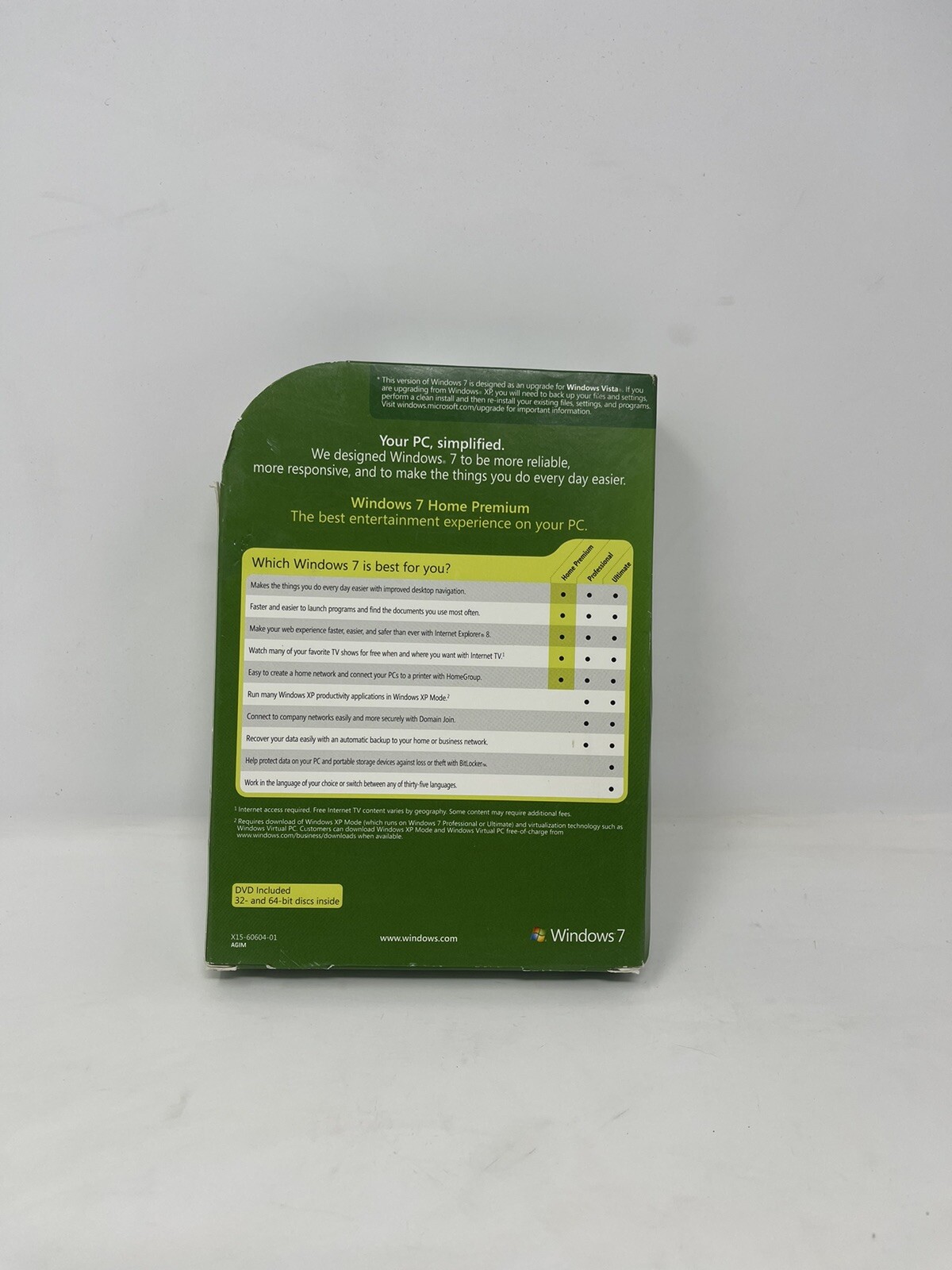 Microsoft Windows 7 Home Premium Upgrade for Windows Vista w/ Key