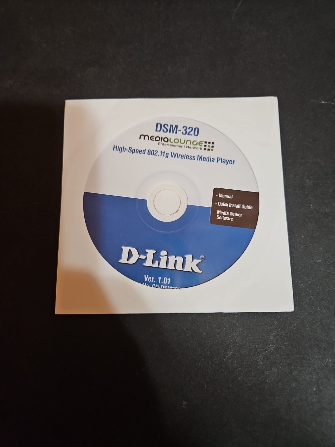 D-Link DSM-320 MediaLounge High-Speed 802.11g Wireless Media Player Software CD