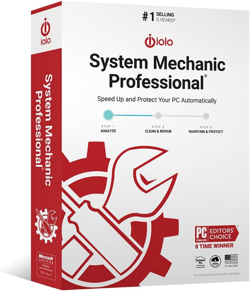 – System Mechanic Pro, Computer Cleaner for Windows, Blocks Viruses and Spyware,