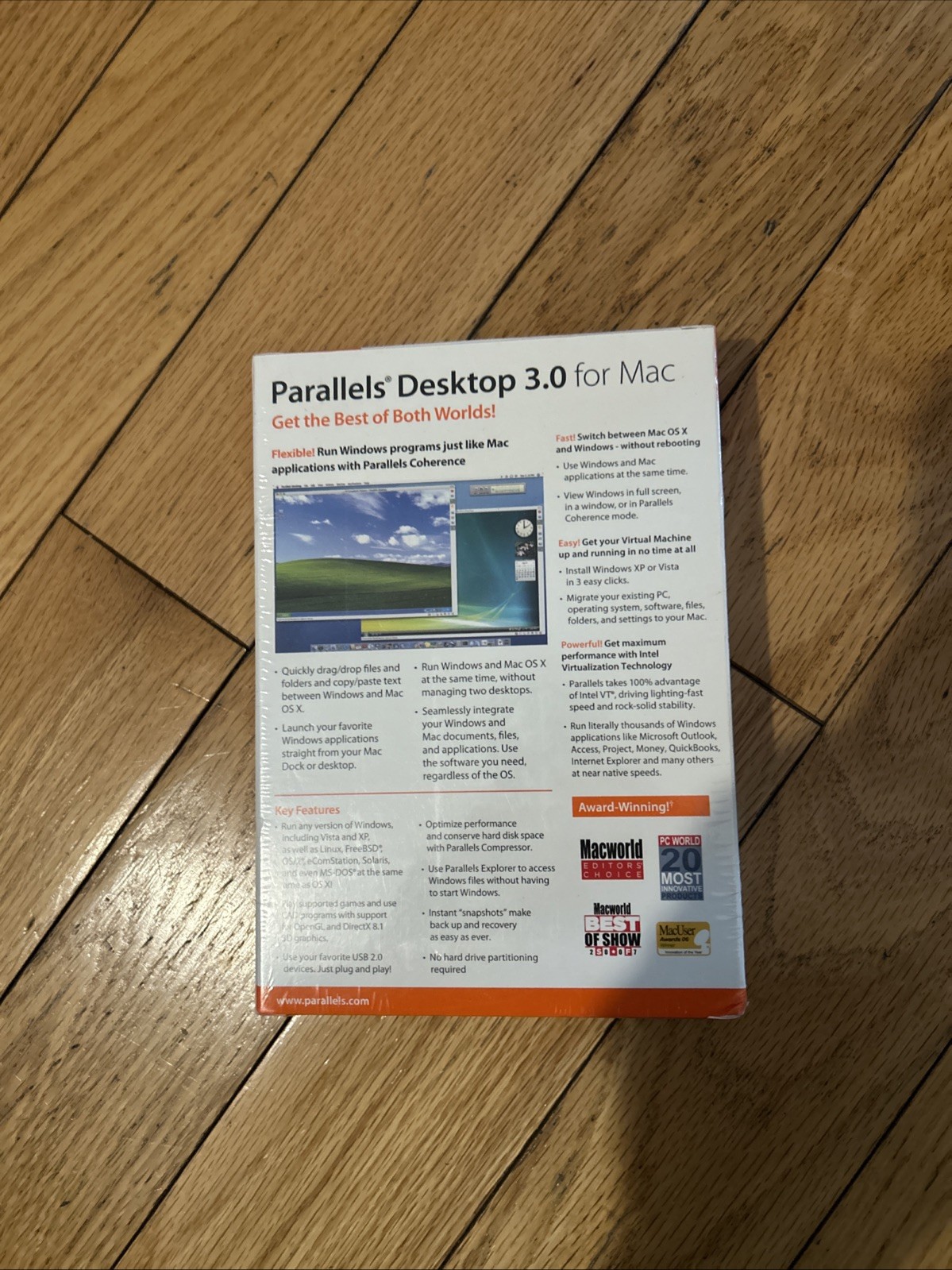 Parallels Desktop 3.0 For Mac Run Windows on Your Mac!!! NEW IN RETAIL BOX