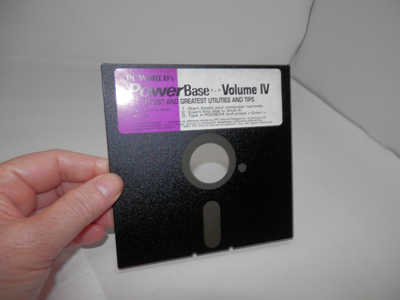 PC World’s PowerBase Volume IV • 5.25 Floppy Disk 1991 Utilities & Tips Vintage