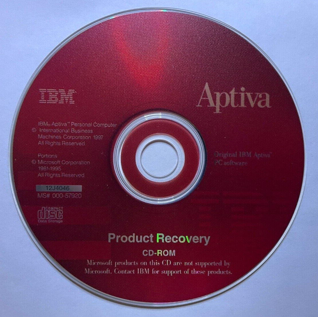 IBM Aptiva Product Recovery CD