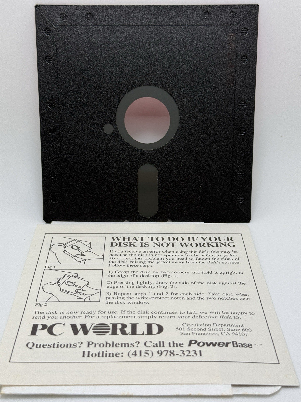 PowerBase Volume IV 5.25 Floppy Disk 1991 Utilities & Tips PC World Vintage