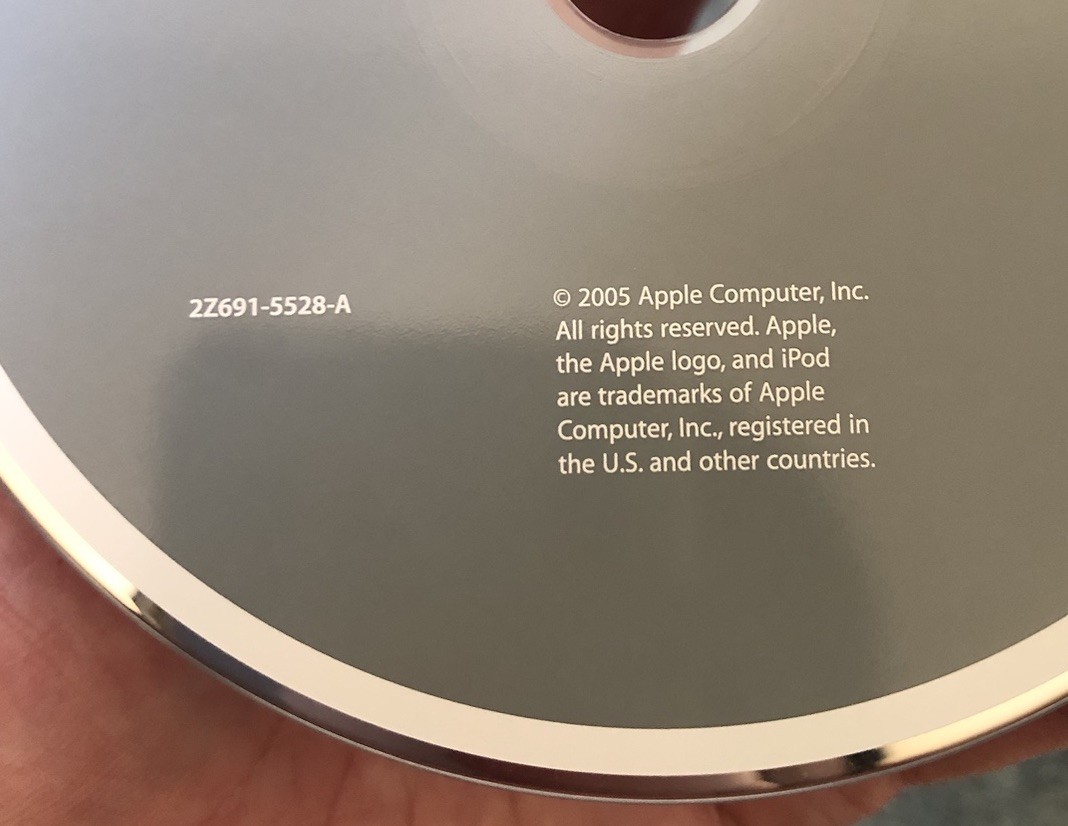 Apple iPod 2005 installation software CD-ROM 2Z691-5528A Disc Only *FREE SHIP*