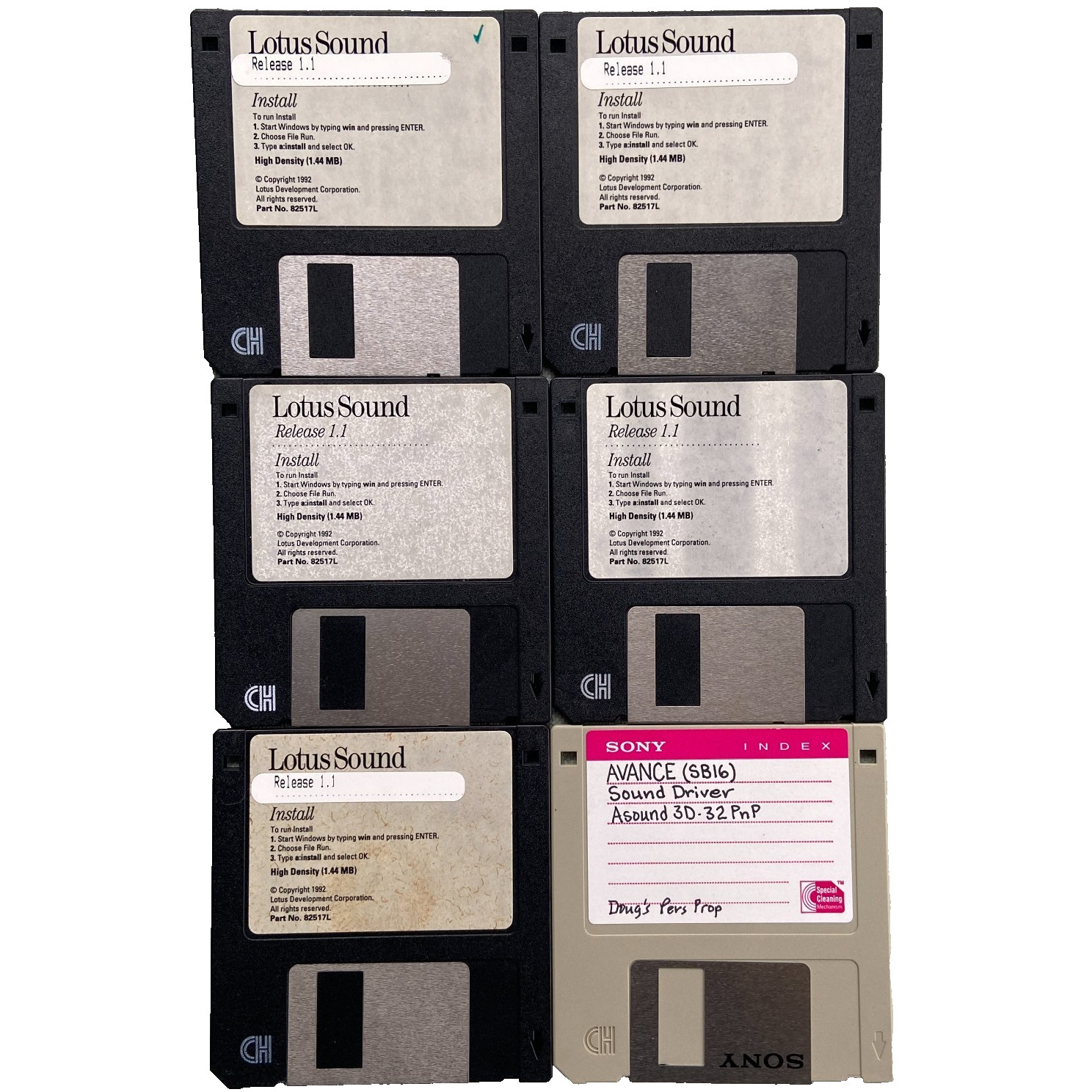 Vintage Computer Drivers Lot Audio Lotus Sound 1.1 1992 IBM Release 1.1 Install