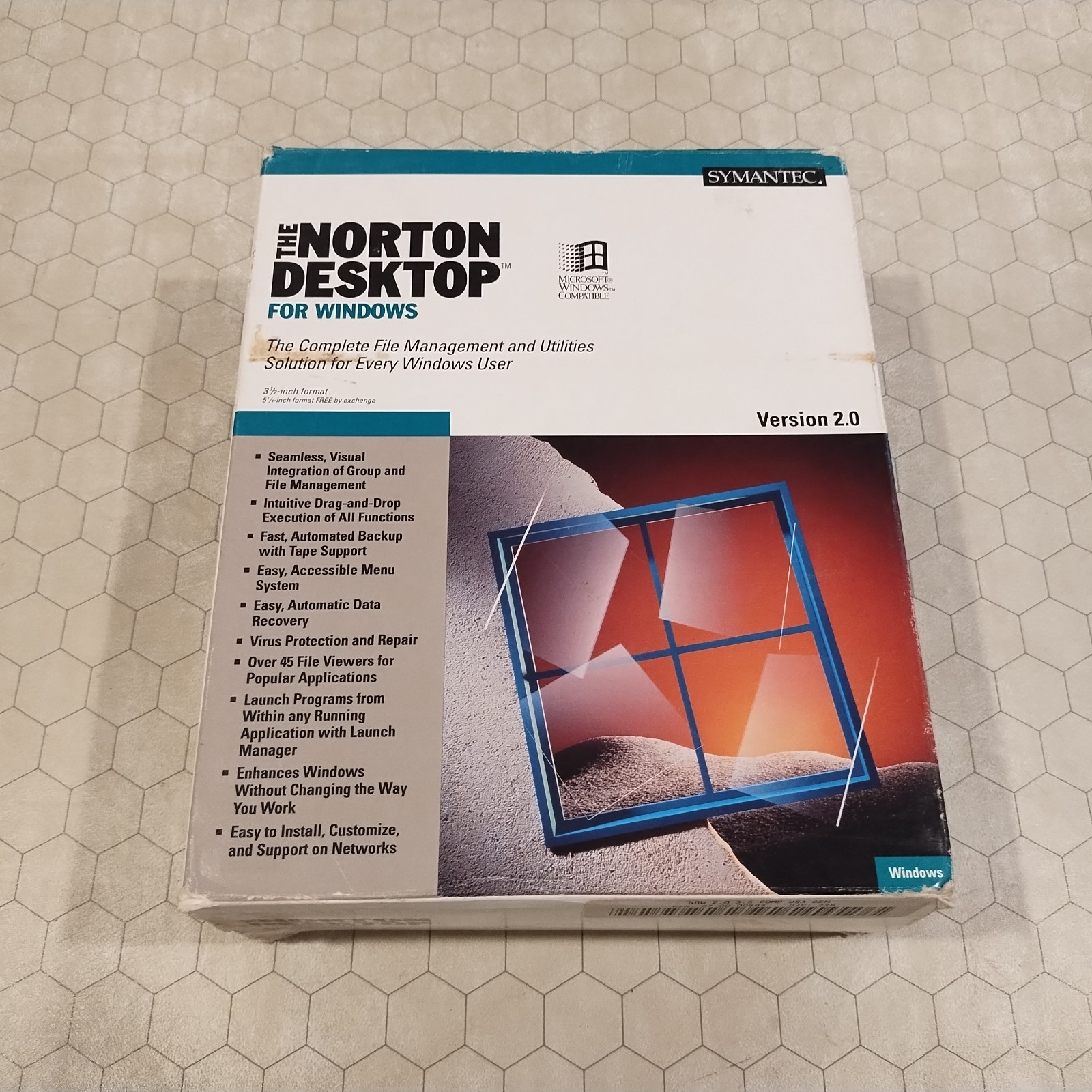 Norton Desktop for Windows 2.0, Symantec, IBM/PC, 3.5″ disks, 1992