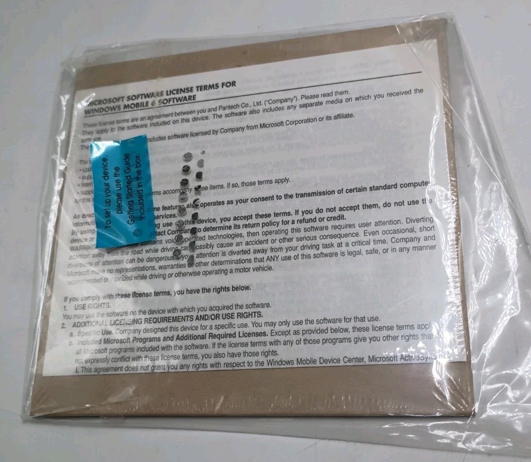 Pantech Duo Windows Mobile CD-ROM Getting Started DISC – SEALED