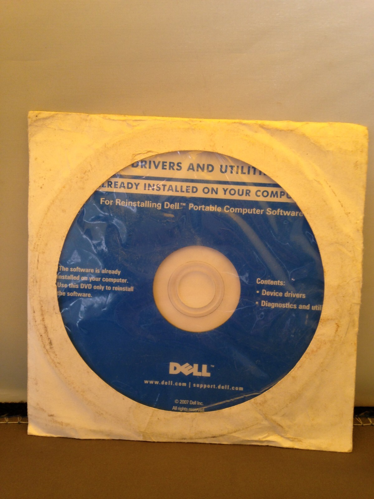 Dell Drivers and Utilities Reinstalling Dell Portable Computer Software SEALED