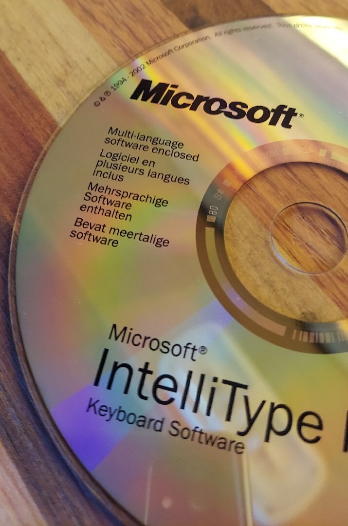 Microsoft CD IntelliType Pro 2.2 Keyboard Software 1994 to 2002 PC Windows XP