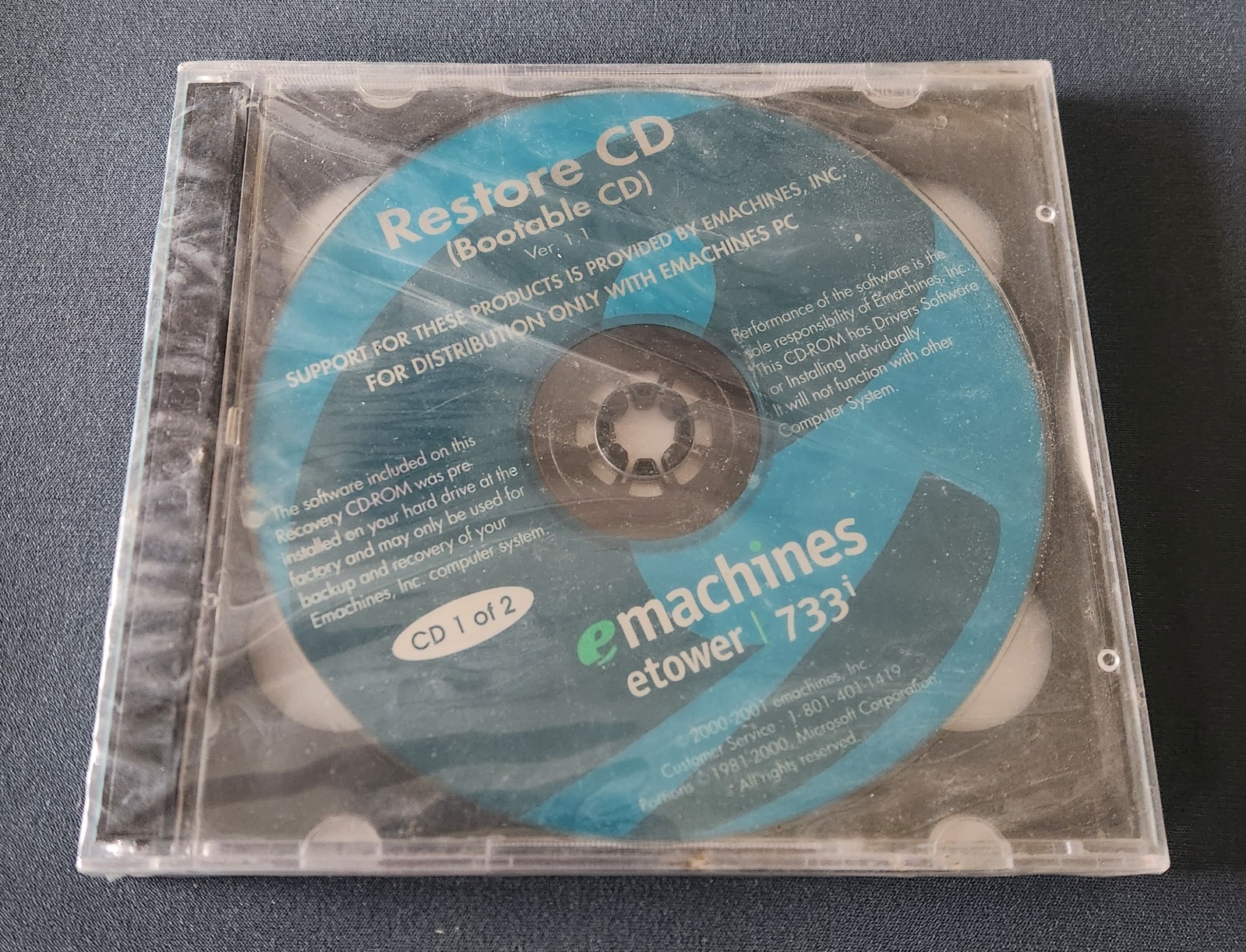 emachines – etower C733i Bootable CD – Brand New & Sealed