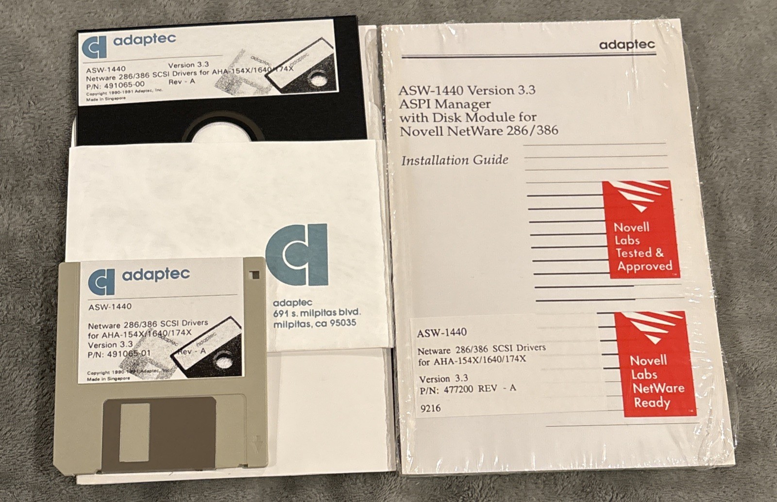 Lot of 5 NEW Adaptec Softwares: ASW-410, ASW-1410, ASW-1220, ASW-1420, ASW-1440