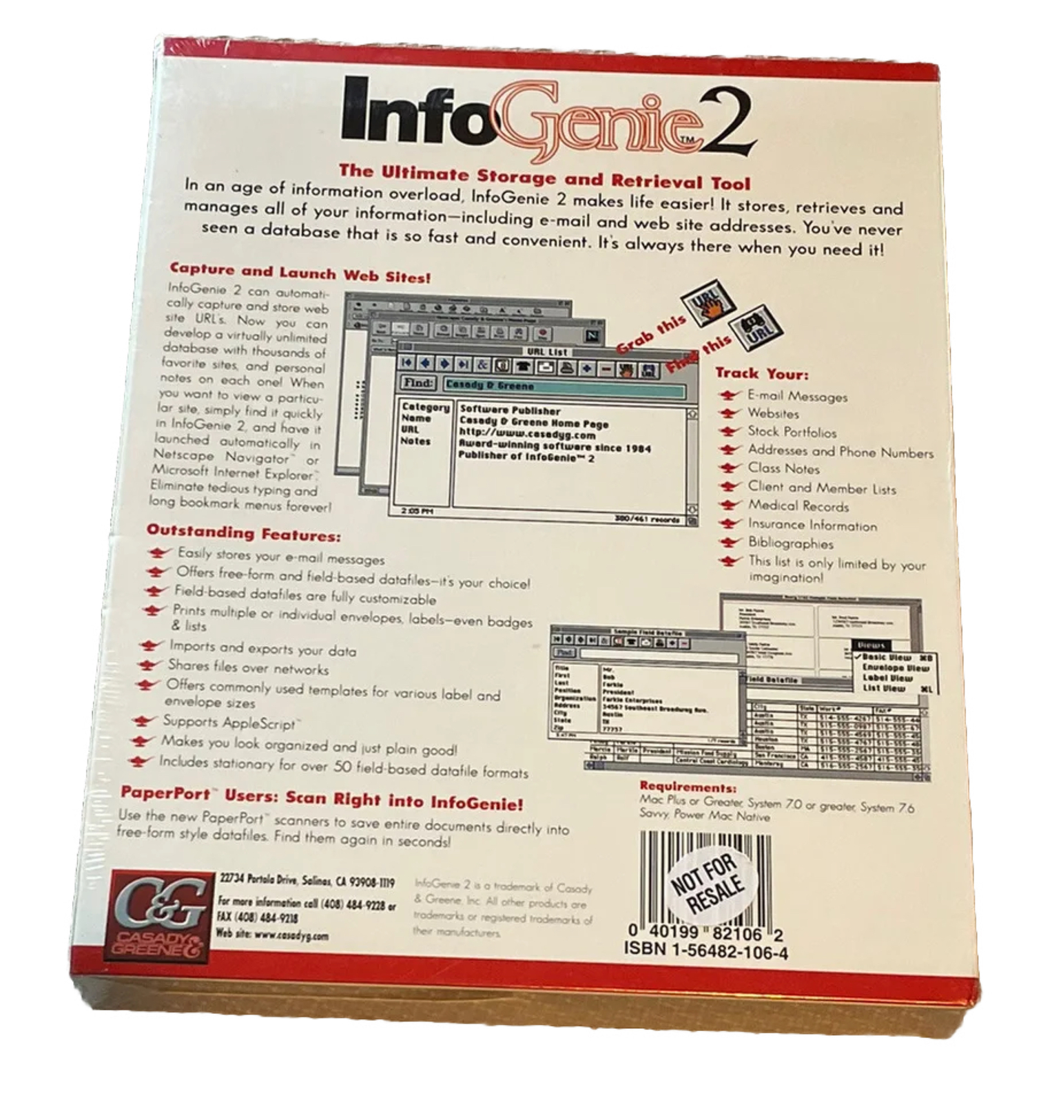 VTG Mac Plus Software NOS Sealed InfoGenie 2 OS 7.0 7.6 Power Mac Native Savvy