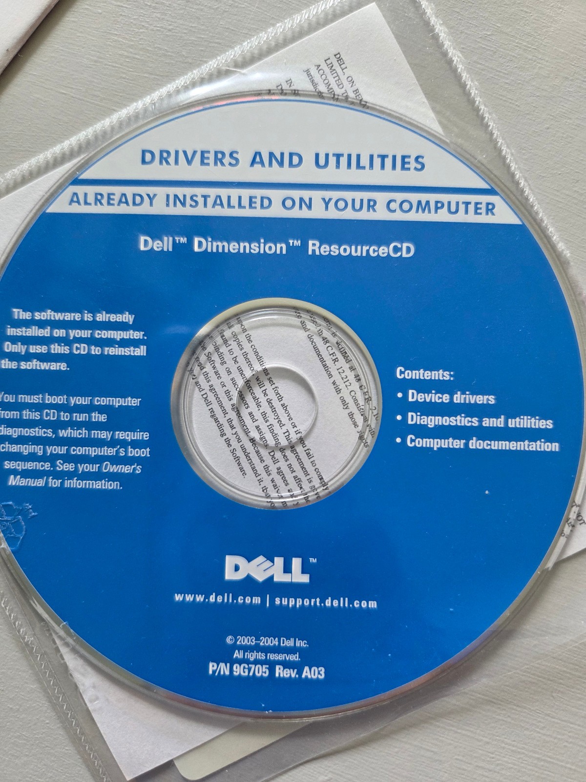 Dell Dimension Drivers and Utilities, MS Windows XP Home Edition