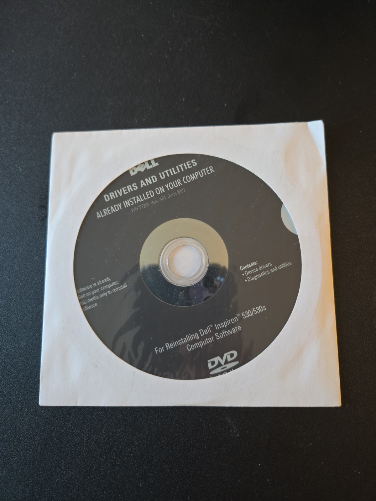 Dell Inspiron 530/530s Reinstallation DVD Drivers and Utilities JUNE 2007