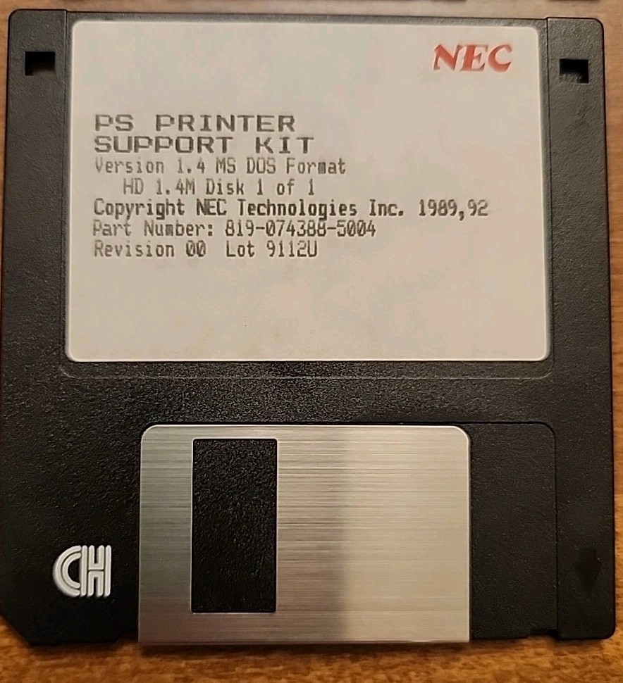 Vintage NEC PS Printer Support Kit Macintosh 3.5” Floppy Disks Lot Version 1.4