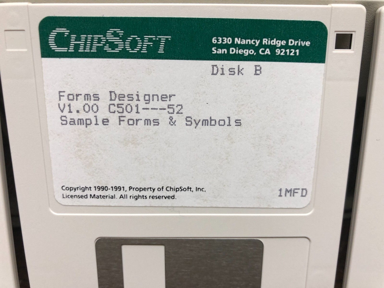 ChipSoft for Macintosh Software 3-1/2″ disks – vintage Mac software