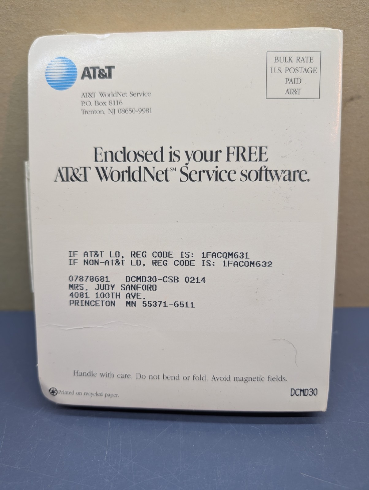 Vintage 1996 AT&T WorldNet Service 3.5″ Installation Diskettes Windows Netscape