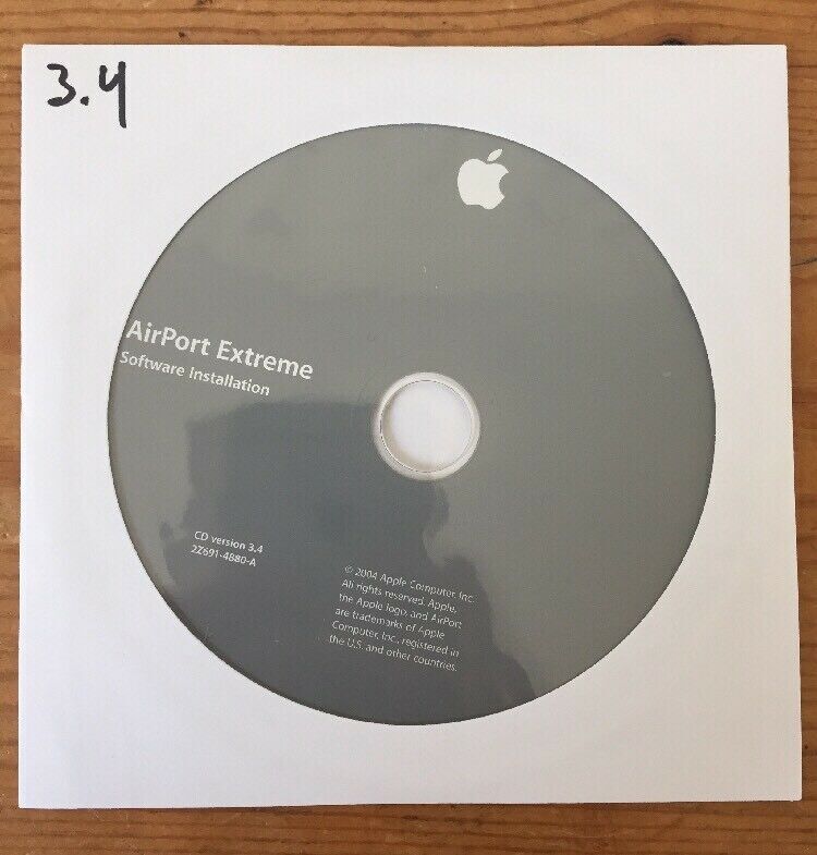 2004 Macintosh Mac AirPort Extreme 3.4 Application Software Installation CD Disc