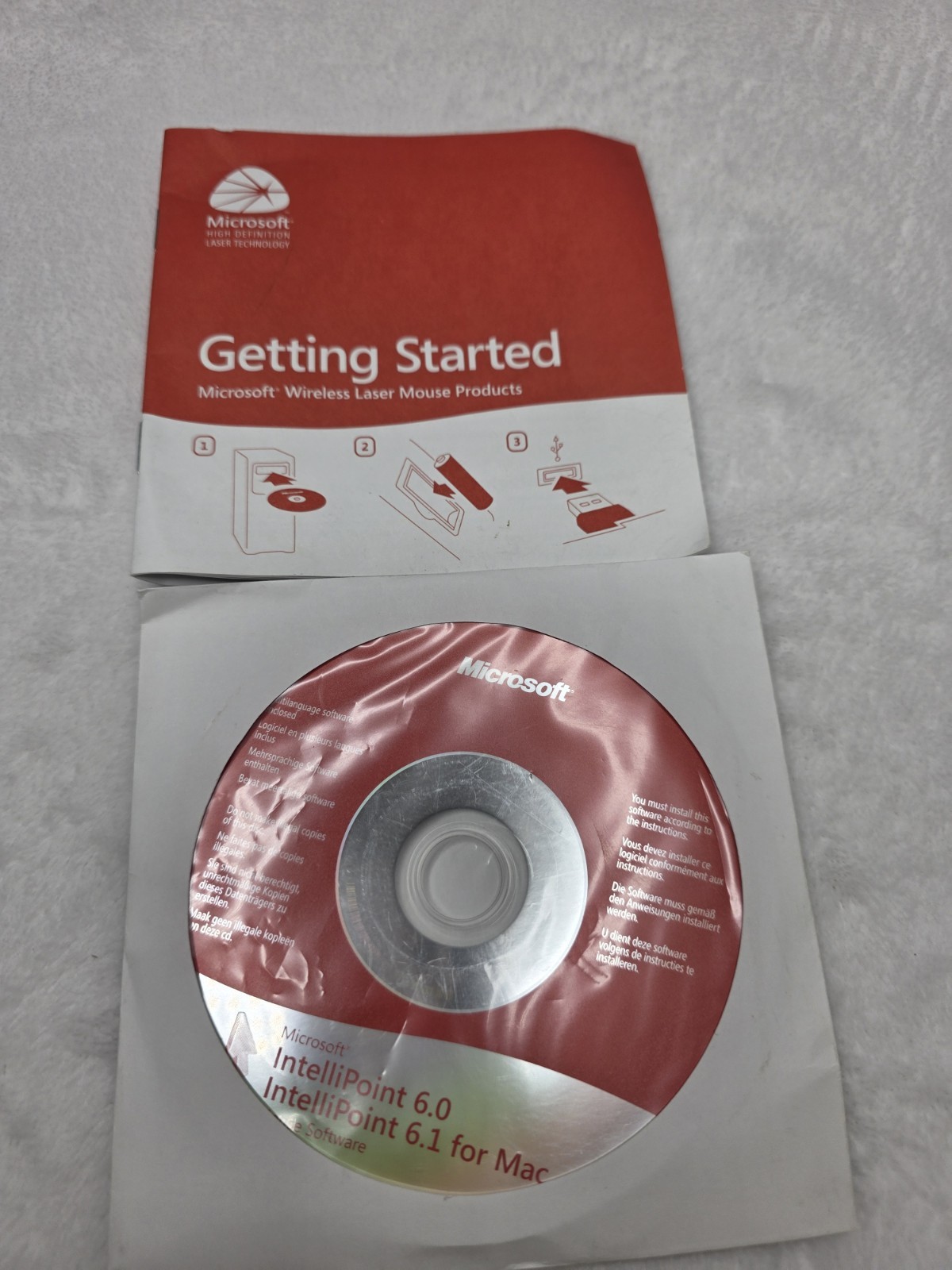 Vintage Y2K Microsoft IntelliPoint 6.0 6.1 Mac Wireless Mouse Driver Disc Manual
