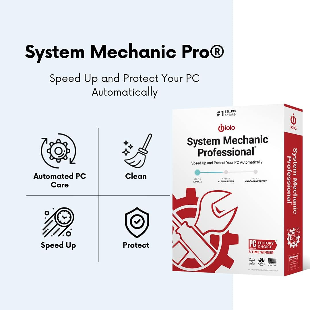 – System Mechanic Pro, Computer Cleaner for Windows, Blocks Viruses and Spyware,