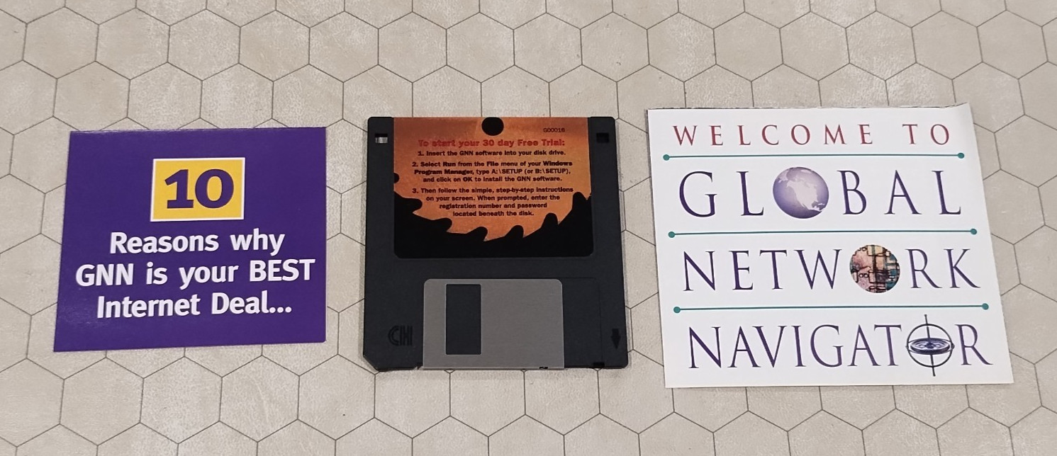 Global Network Navigator (GNN) 3.5″ disk, tested!