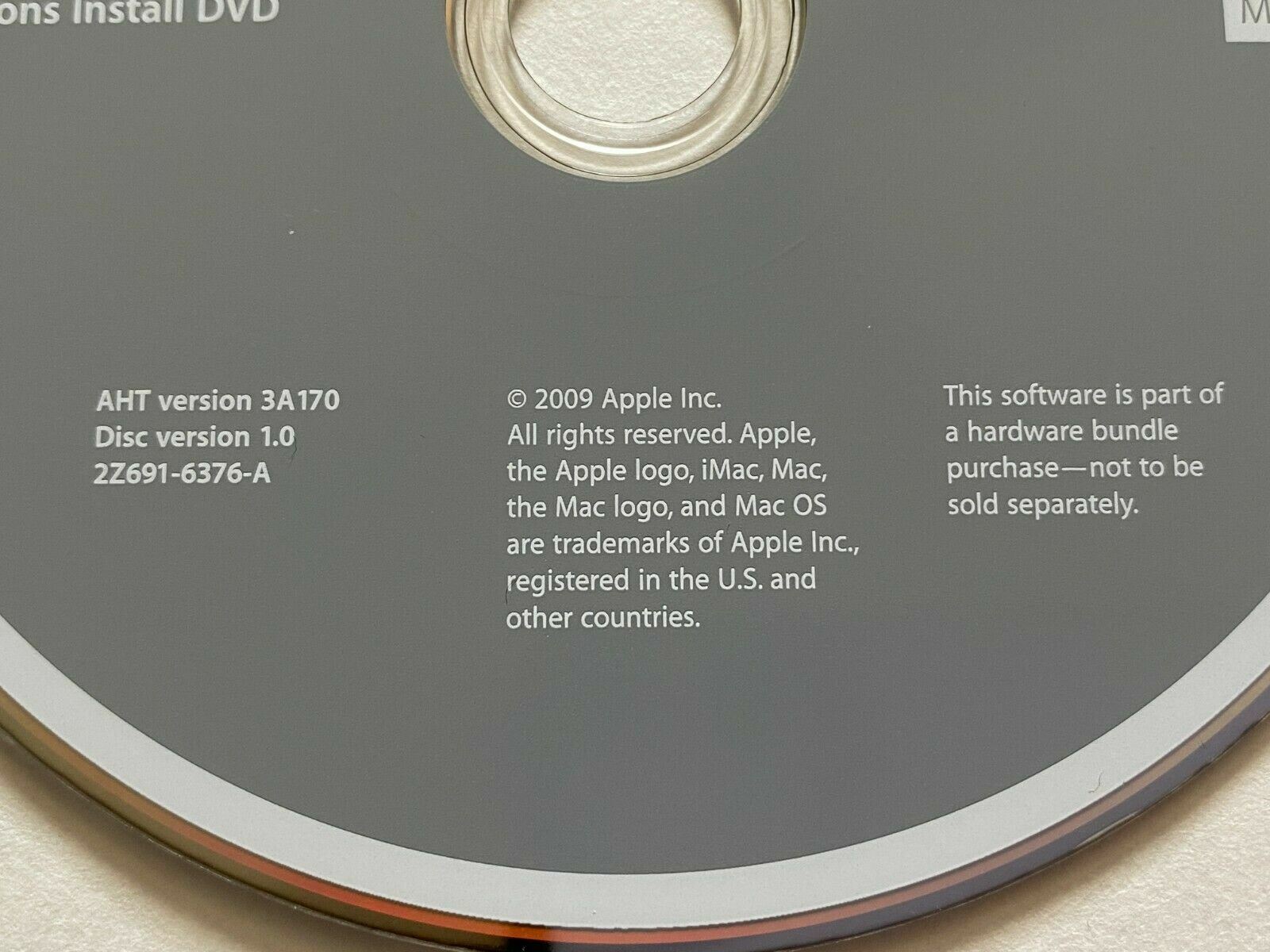2009 Mac Macintosh iMac Applications Apps Software Installation DVD Version 1.0