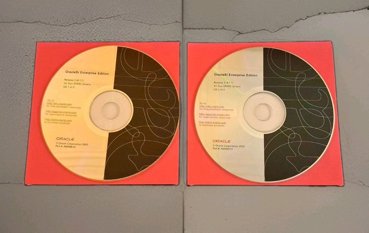 Oracle8i Enterprise Edition Release 3 8.1.7 Sun SPARC Solaris 2-CD Set Vintage