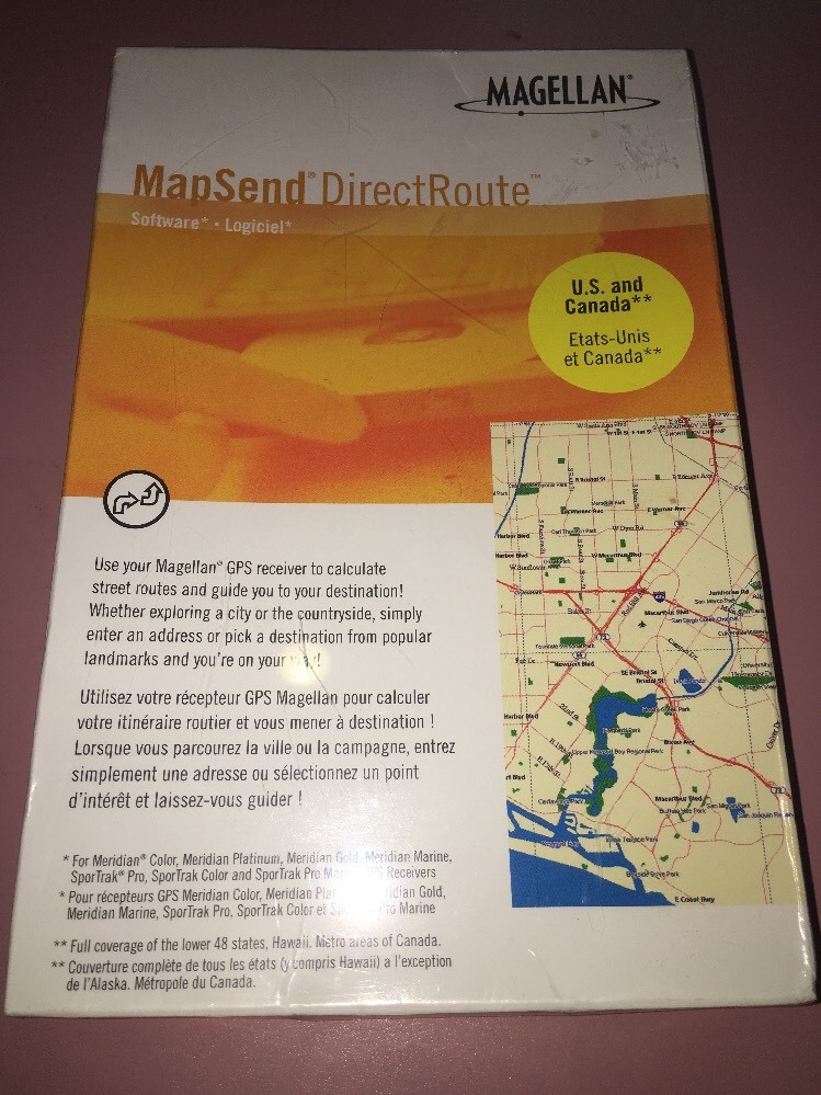 NEW Magellan MapSend DirectRoute GPS USA/CA Maps CD Meridian Marine SporTrak Pro