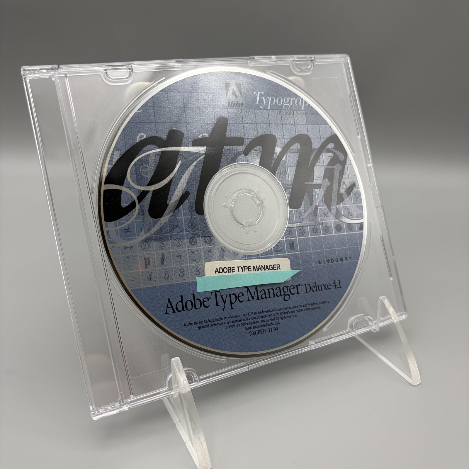 Vintage 1999 Adobe Type Manager Deluxe 4.1 Windows CD-ROM Font Software ATM