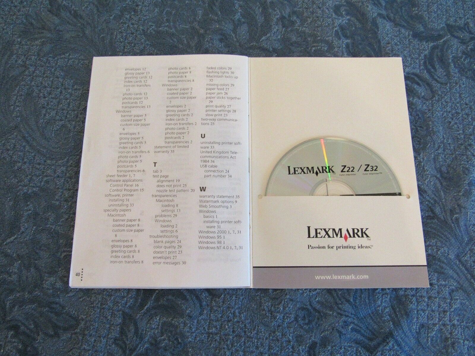 Lexmark Z22, Z32 Driver Software & User Guide For Windows & Mac