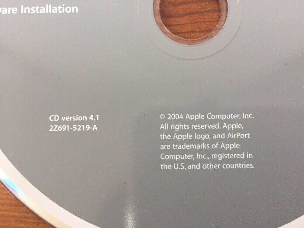 2004 Vintage Macintosh Mac AirPort Extreme Software Installation CD Disc 4.1