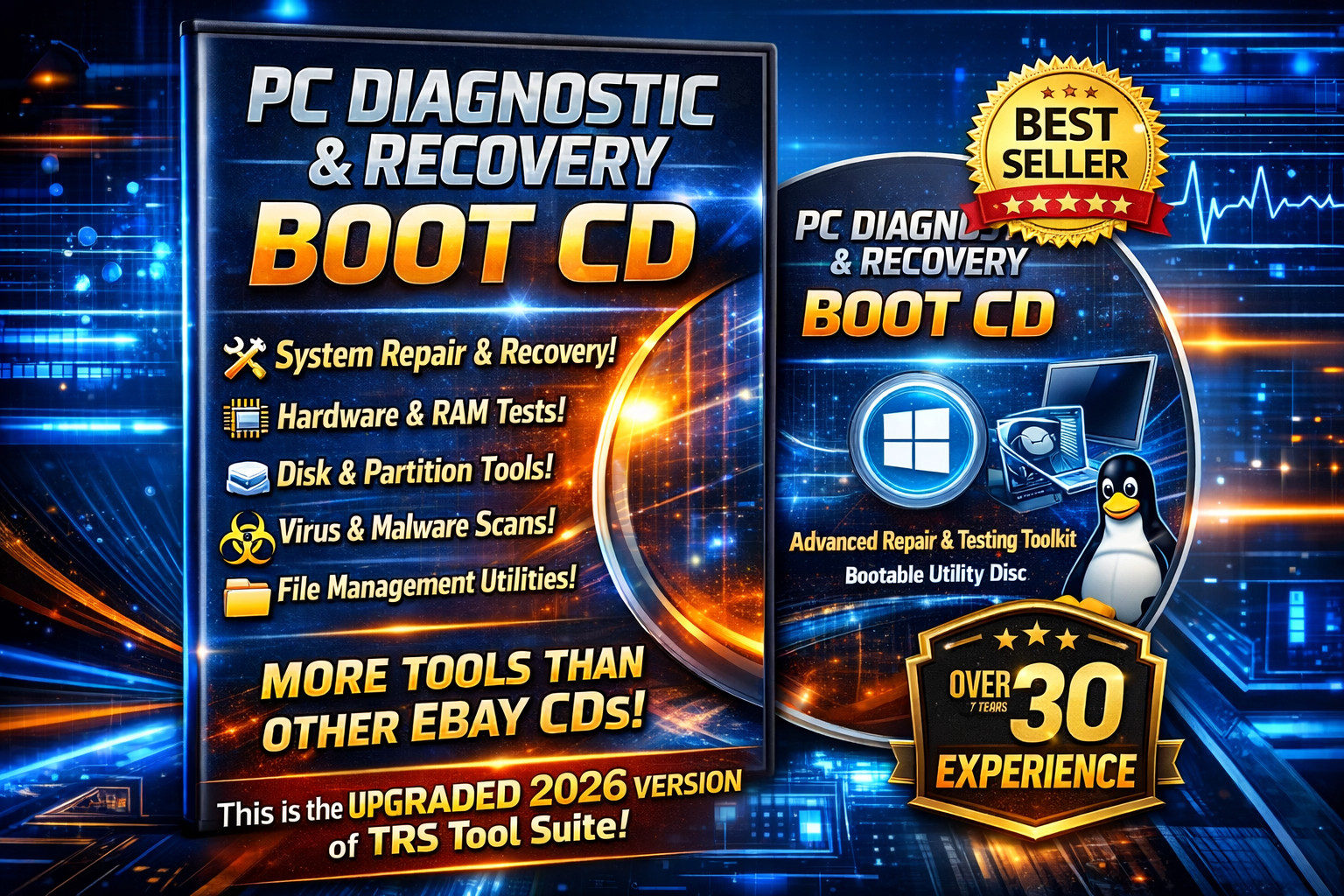 Windows Boot Repair Recovery CD – Hard Drive Fix, Restore & Diagnostics Tool
