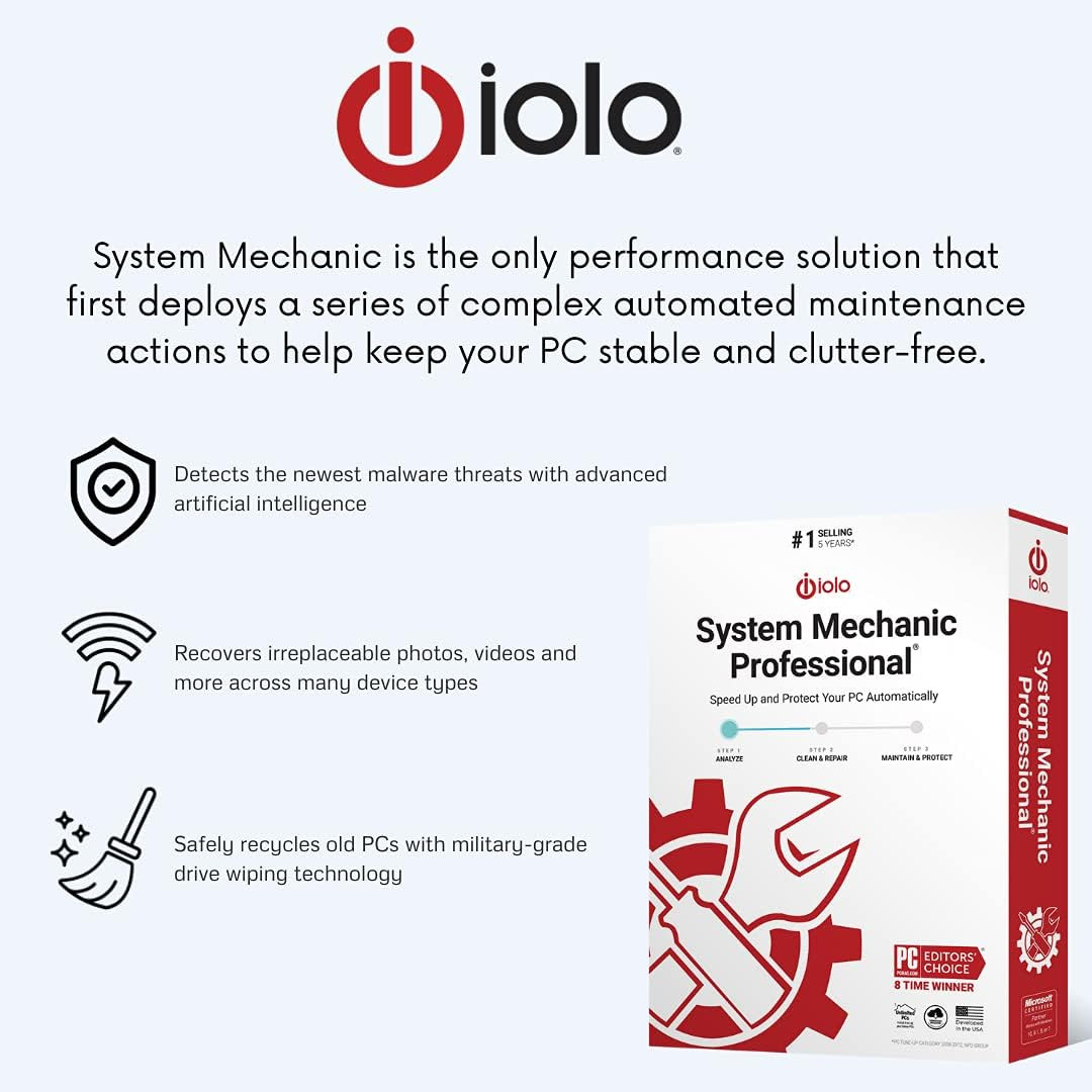 – System Mechanic Pro, Computer Cleaner for Windows, Blocks Viruses and Spyware,