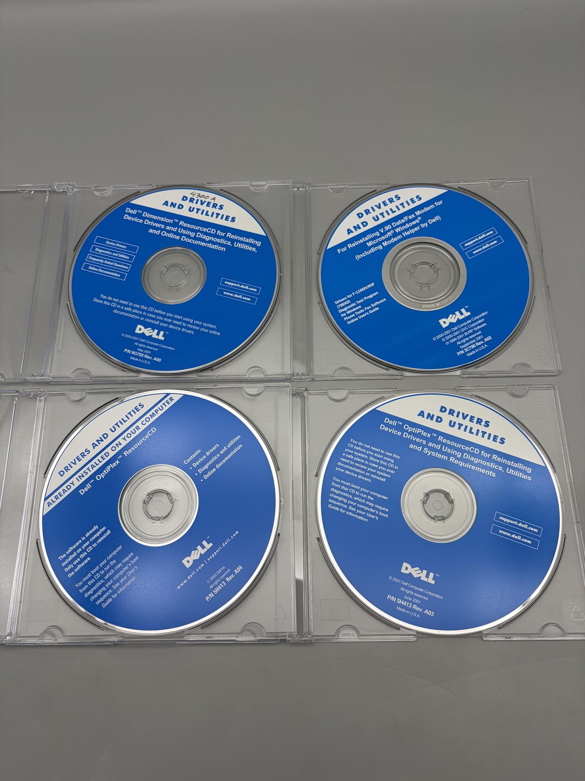 Vintage Dell Drivers and Utilities ResourceCD Lot of 4 OptiPlex Dimension USA