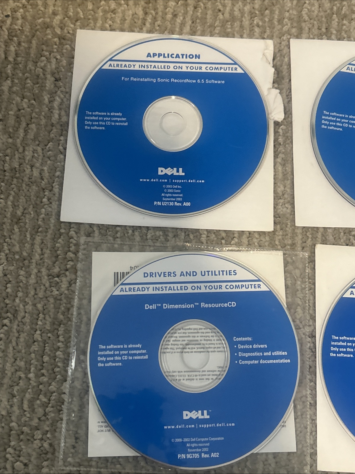Dell Drivers & Applications CD Set For Windows XP Operating System 6 CDs Total