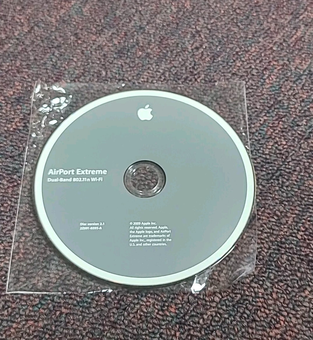 Apple Macintosh AirPort Extreme Dual Band 802.11n Wifi Ver 2.1 Installation CD
