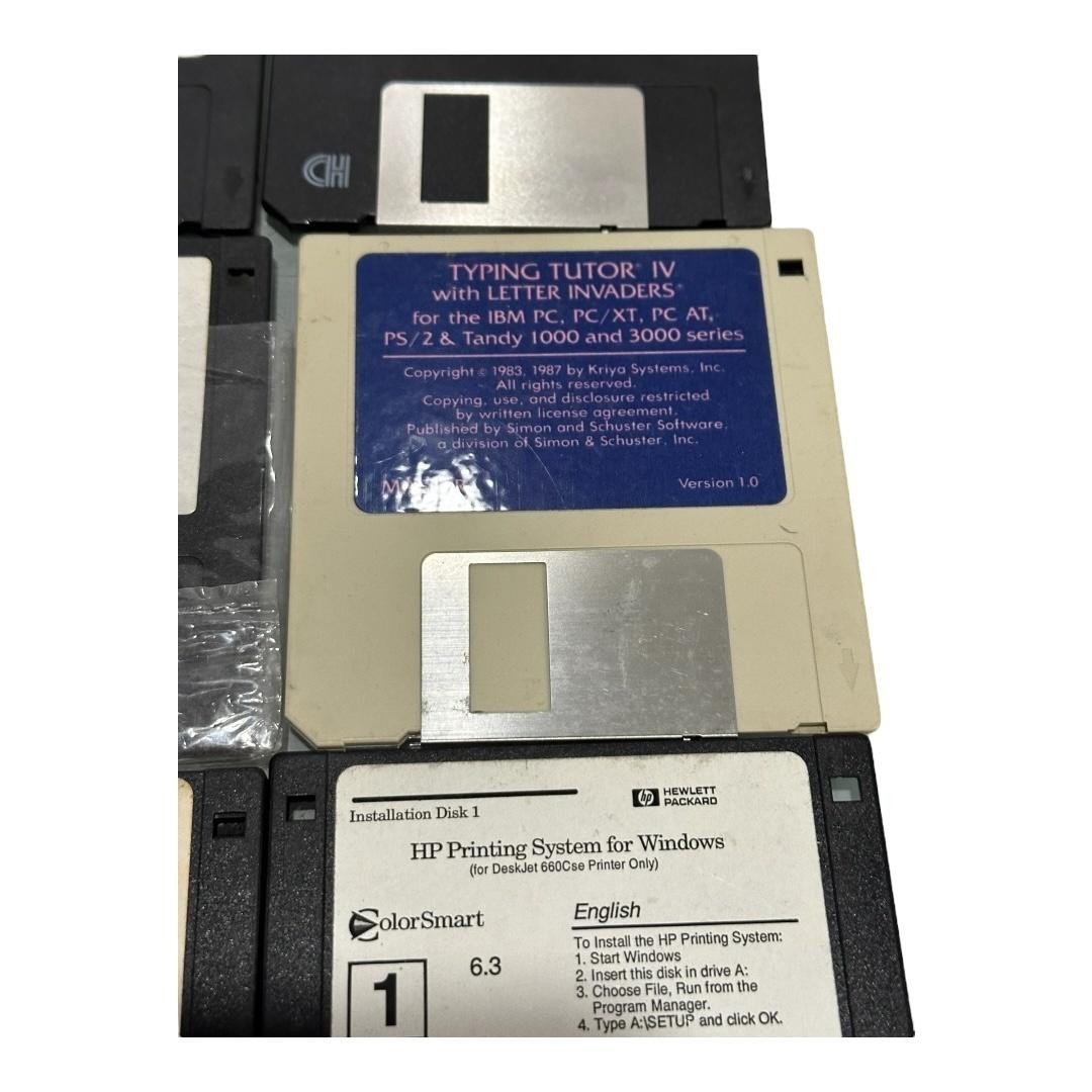 Vintage Mixed Utility Software 3.5 Floppy Disk Lot DOS Win95 Win98 English