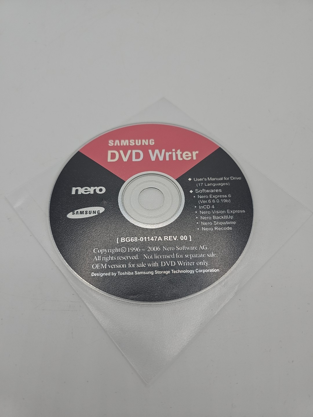 Samsung DVD Writer BG68-01147A REV.00 Black Express 6 Black 6.6 InCD 4 Vision etc