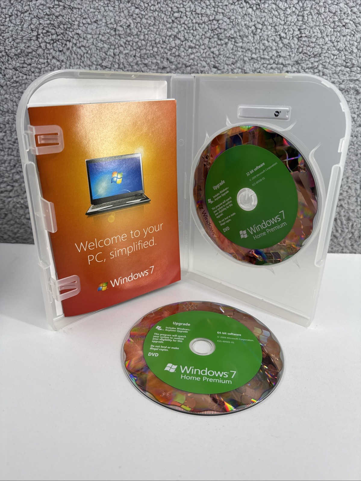 Microsoft Windows 7 Home Premium Upgrade 32 Bit and 64 Bit DVDs MS WIN