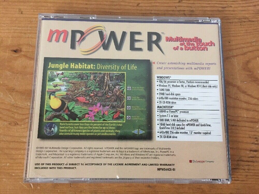 Vintage 1999 mPower 3.0 Multimedia Windows Mac Software v3 CD Disk w Manual