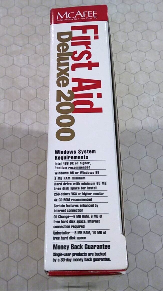 McAfee First Aid Deluxe 2000, Windows 95/98 CD-ROM, 1998