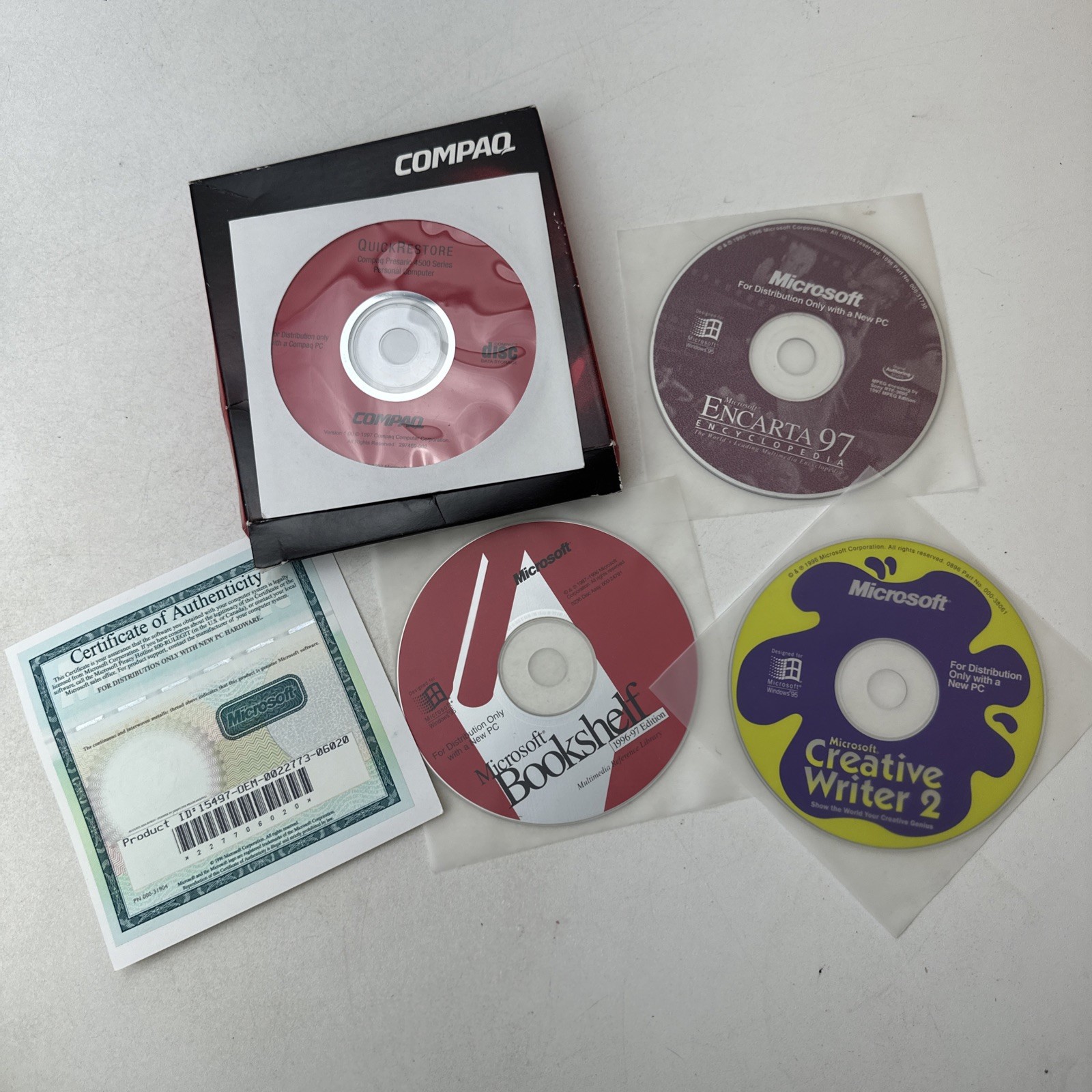 1997 QUICKRESTORE Compaq Presario 4500 Series PC Microsoft Software CD-ROMs