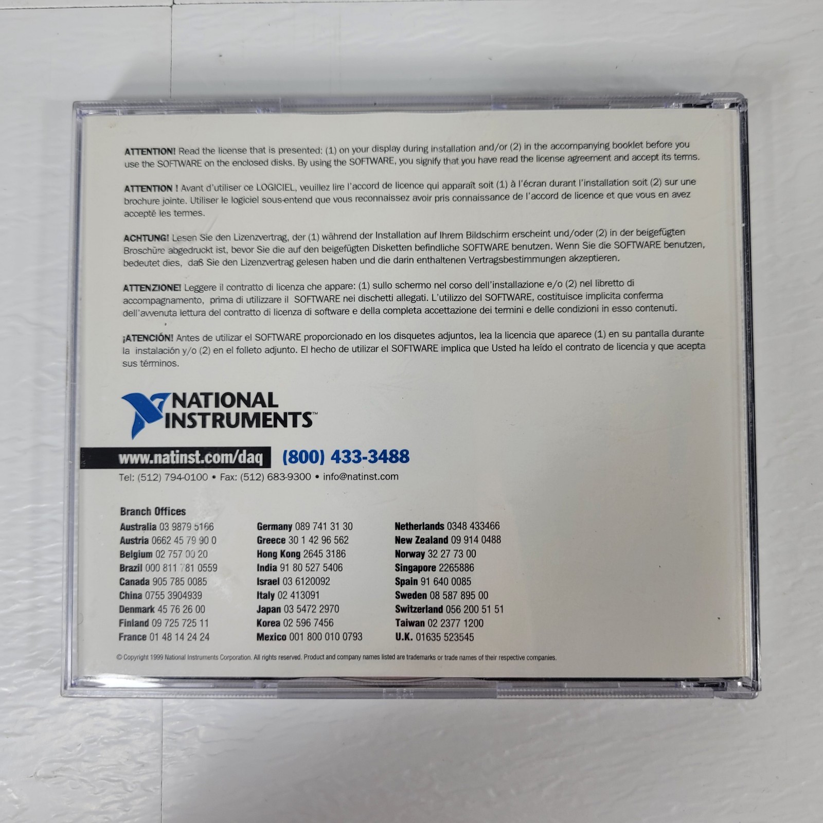 NI-DAQ Data Acquisition Driver Software Disks 1 and 2 for Windows 2000/NT/9x