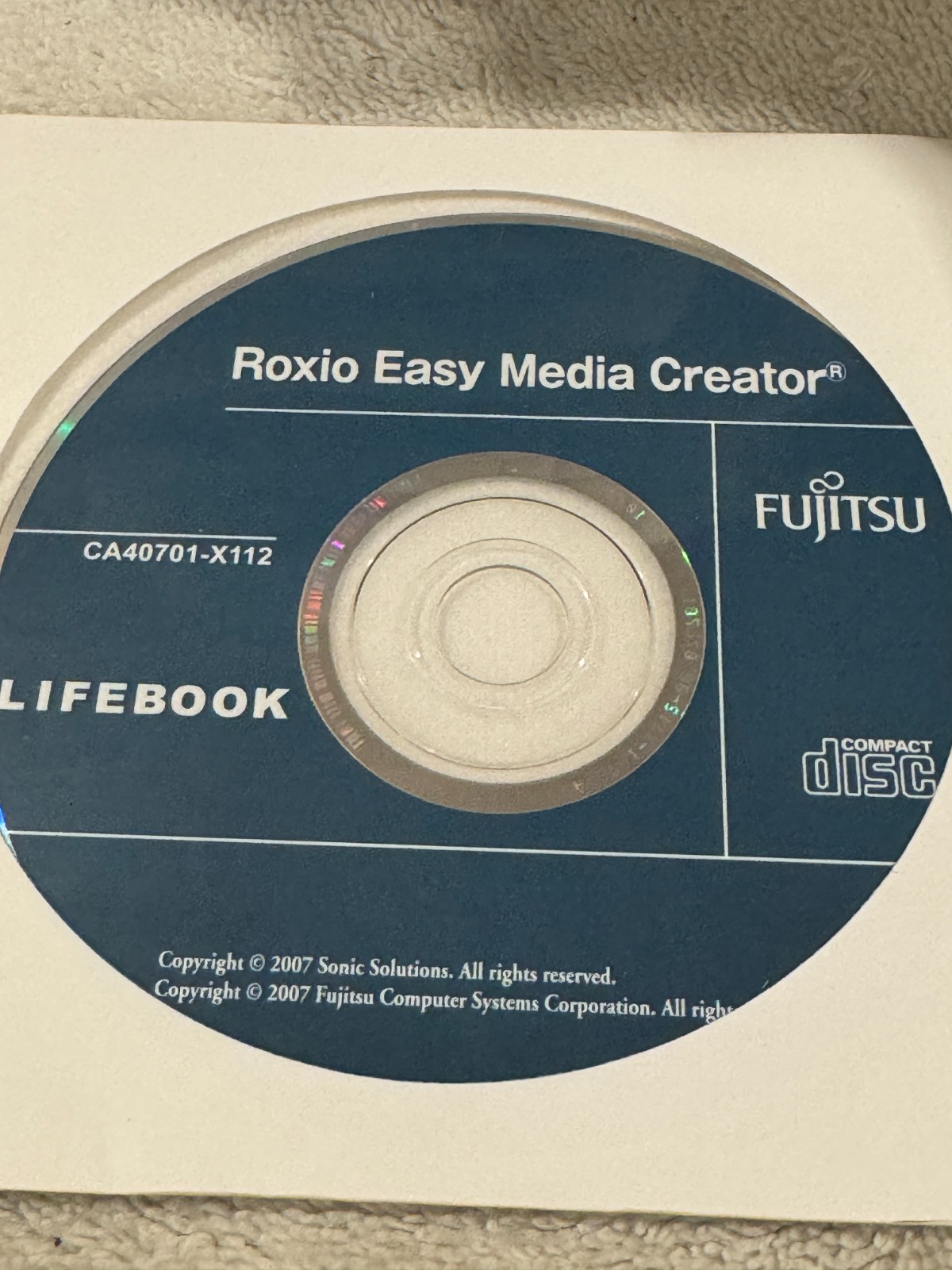 Fujitsu Lifebook Roxio Easy Media Creator – CD ONLY NEW/SEALED!!!