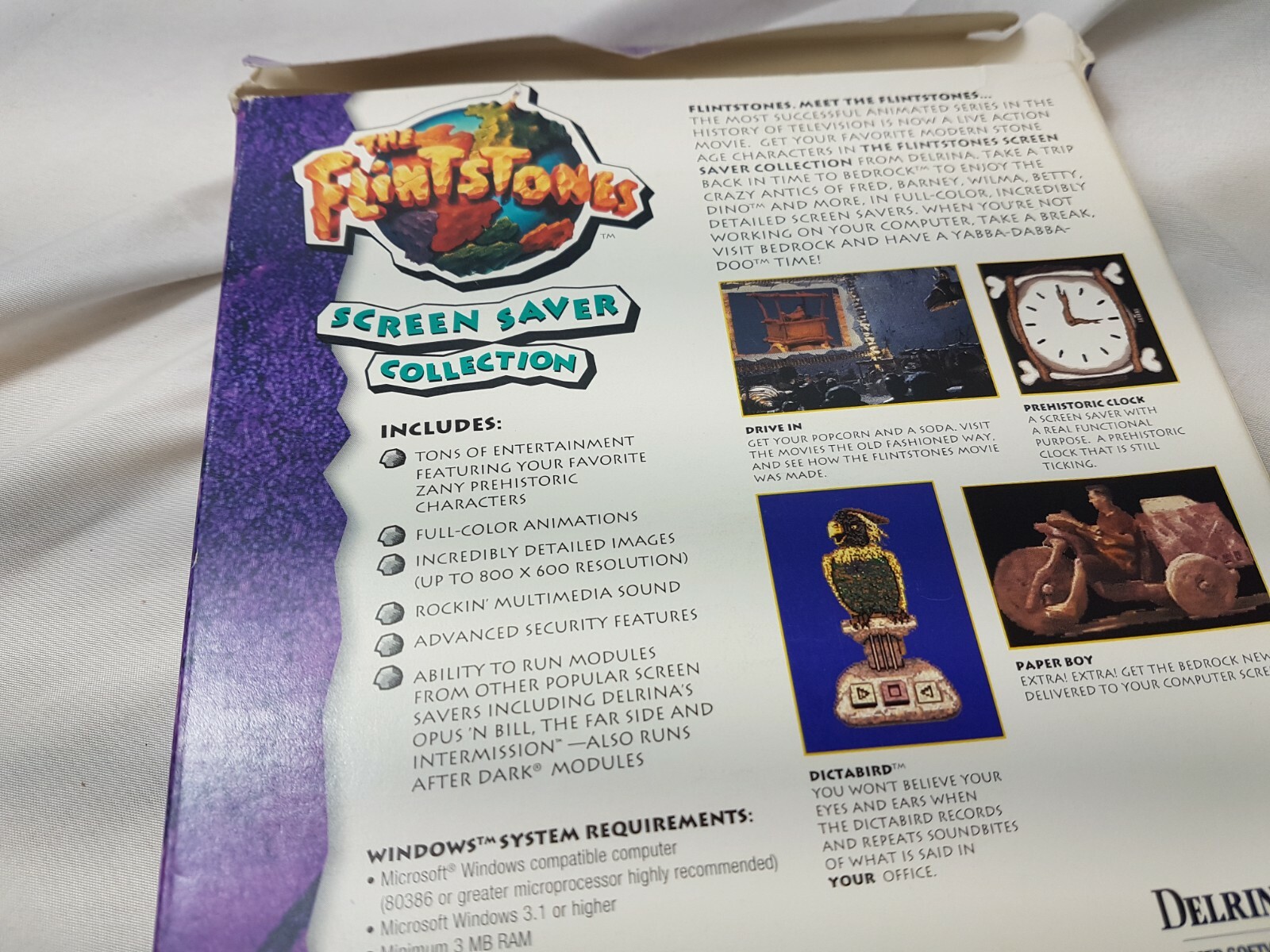 Flintstones Screen Saver Collection Big Box 1994 PC computer complete
