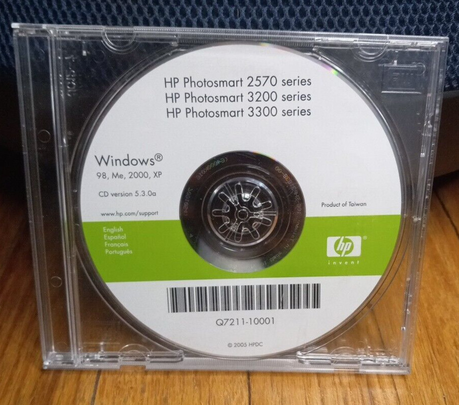 HP Photosmart Printer Software Series 2570 3200 3300 CD for Windows 98 ME XP 2K