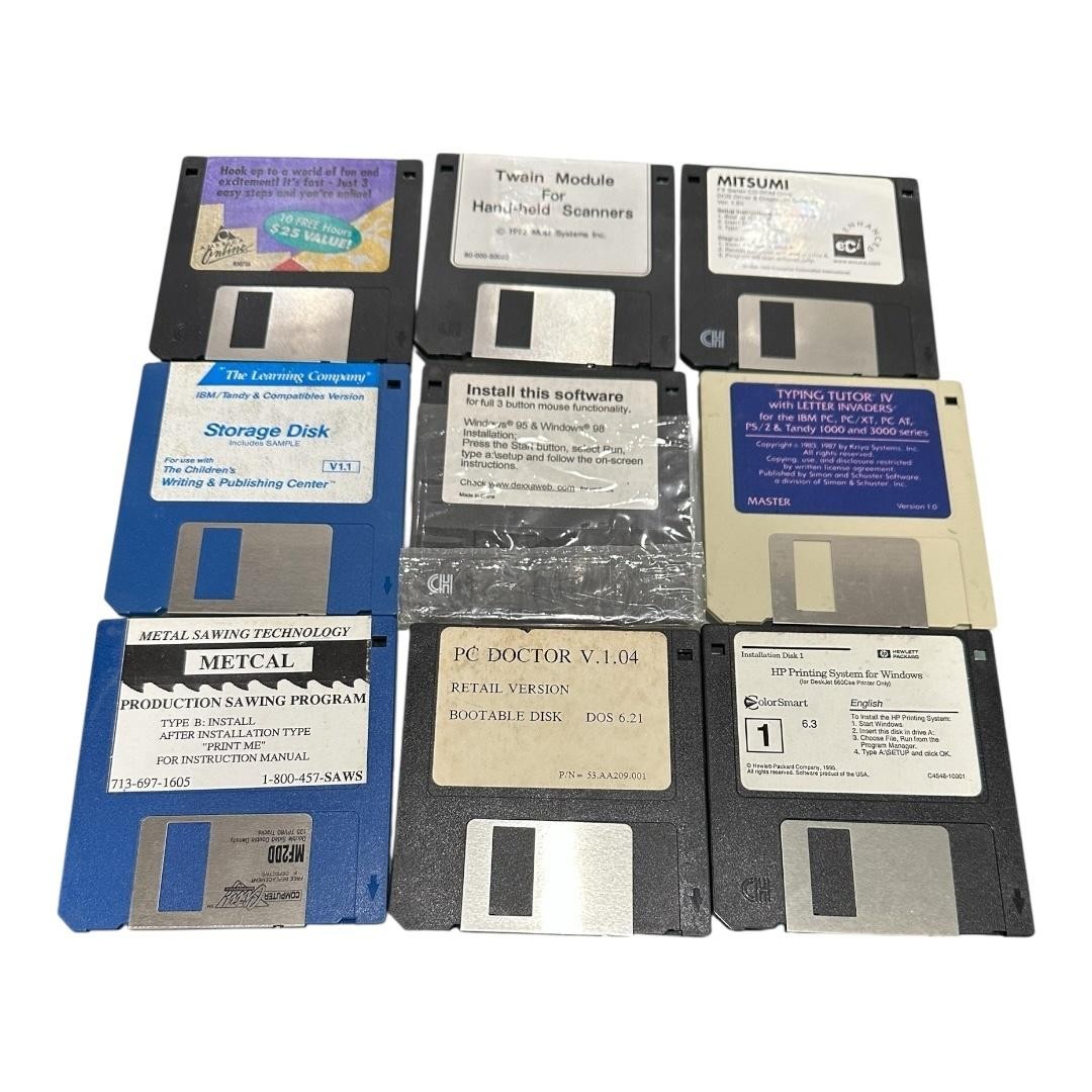 Vintage Mixed Utility Software 3.5 Floppy Disk Lot DOS Win95 Win98 English